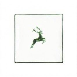 Gmundner Ceramics Green Deer Platter Quadratic 20 cm