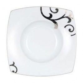 Königlich Tettau Jade Garbo Platin Plate Deep Square 24.5 cm
