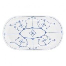 Kahla Blau Saks - Indisch Blau - Stohblumenmuster Platter oval 32 cm
