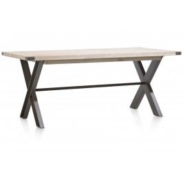 Esstisch 190 X 90 Cm In Eiche Cigar White Geölt Teilmassiv Habufa Station Metall Neutral