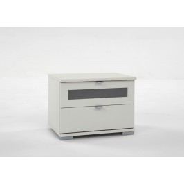 Nachtkommode Alpinweiss/ Milchglaseinsatz Wimex Box Weiß Modern