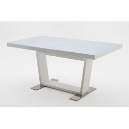 Esstisch 160 X 90 Cm Weiss Hochglanz/ Edelstahl Mca-Furniture Nattahnam Weiß Neutral
