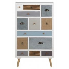 Kommode Massiv Weiss/ Bunt Actona Siaht Holz Modern