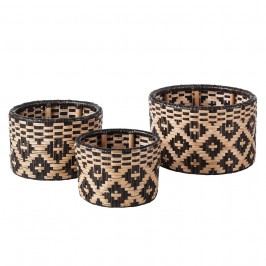 Korb Finse (3-teilig) - Rattan - Weiß / Braun, Eva Padberg Collection