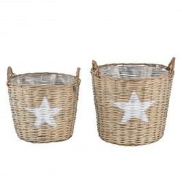 Korb Stella Star (2-teilig) - Rattan / Kunststoff - Beige, Pure Day