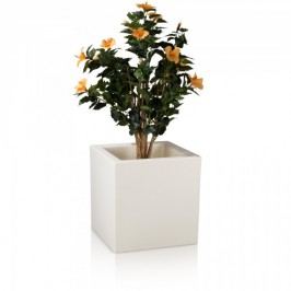 Blumenkübel CUBO 50 Kunststoff Pflanzkübel Pflanztopf Pflanzbehälter Blumentopf, Maße: 50x50x50 cm, Farbe: weiß