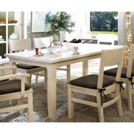 Esstisch Provence 140160180 x 85 cm, 160 x 85 cm weiß lasiert Absetzung braun ohne Auszug