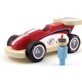 INDIGO JAMM® Holz Rennauto mit 1x Rennfahrer Racing Rocky IIJ8041