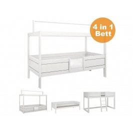 LIFETIME Kinderbett Kombibett 4 in 1 mit Schräg Leiter Rollrost Original